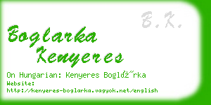 boglarka kenyeres business card